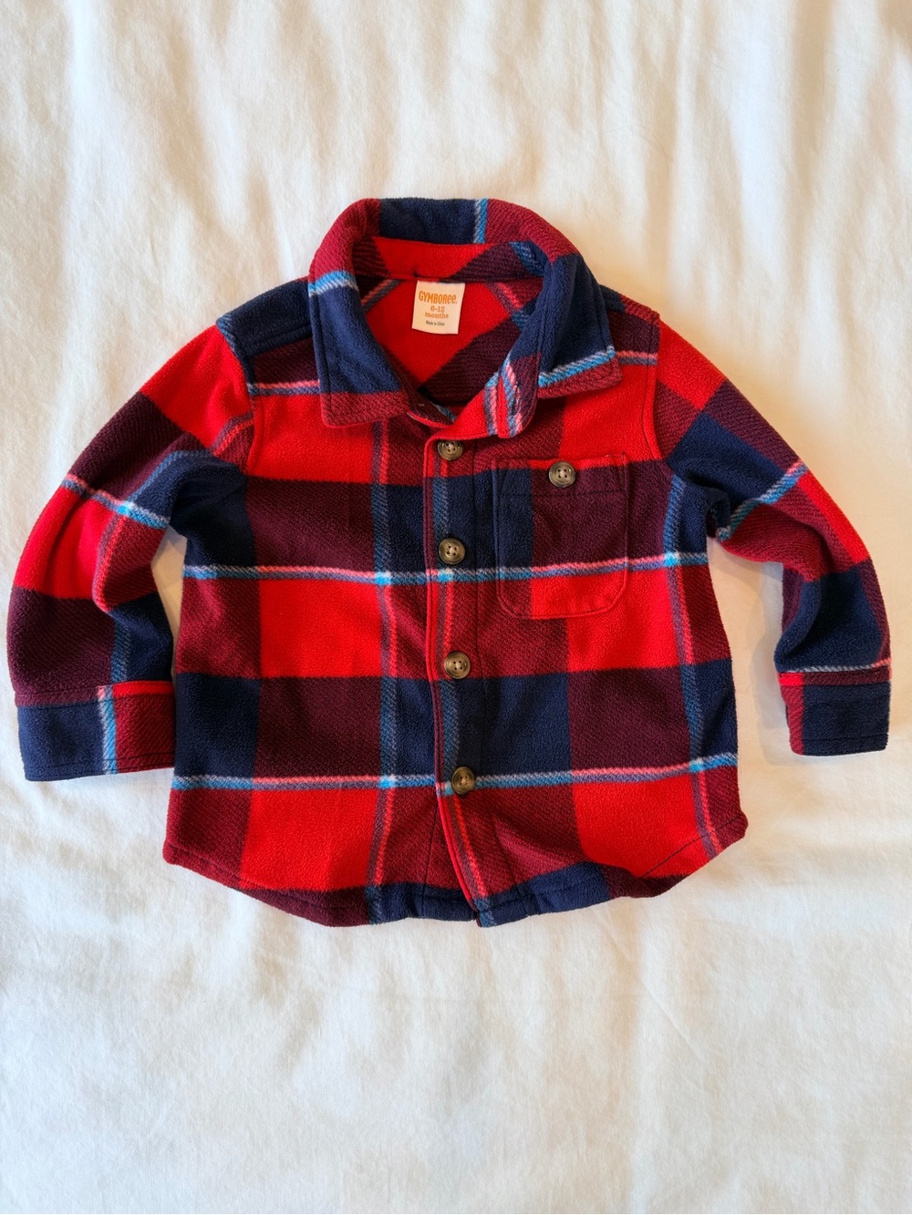 Gymboree Red & Navy Button-down Sweater Shirt 6-12 months